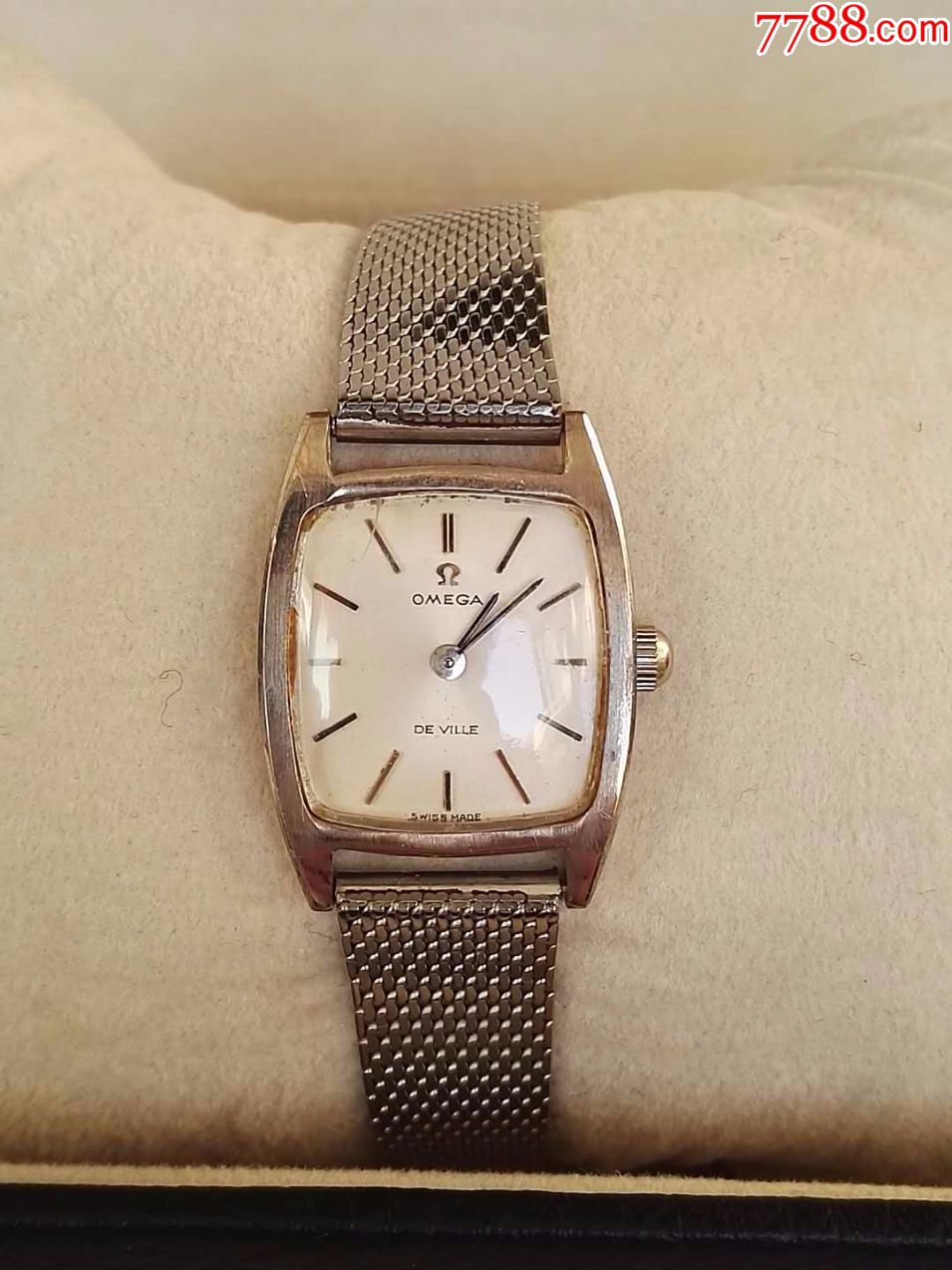 二手瑞士欧米茄手动机械方形女款手表