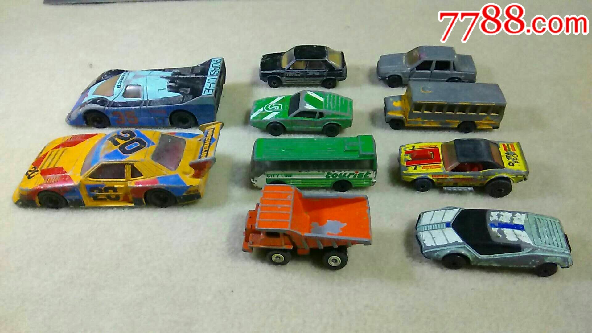 80年代合金小汽车10个.