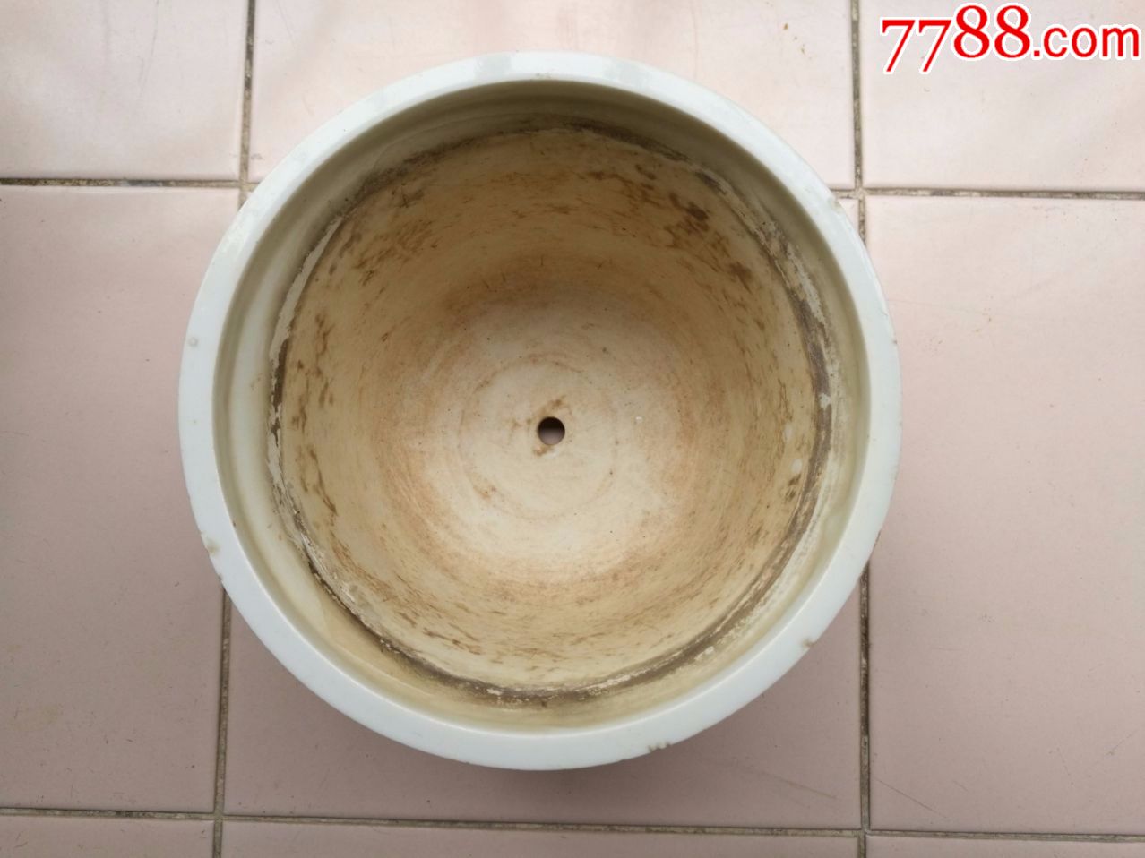 民国德化卵白釉白瓷花盆