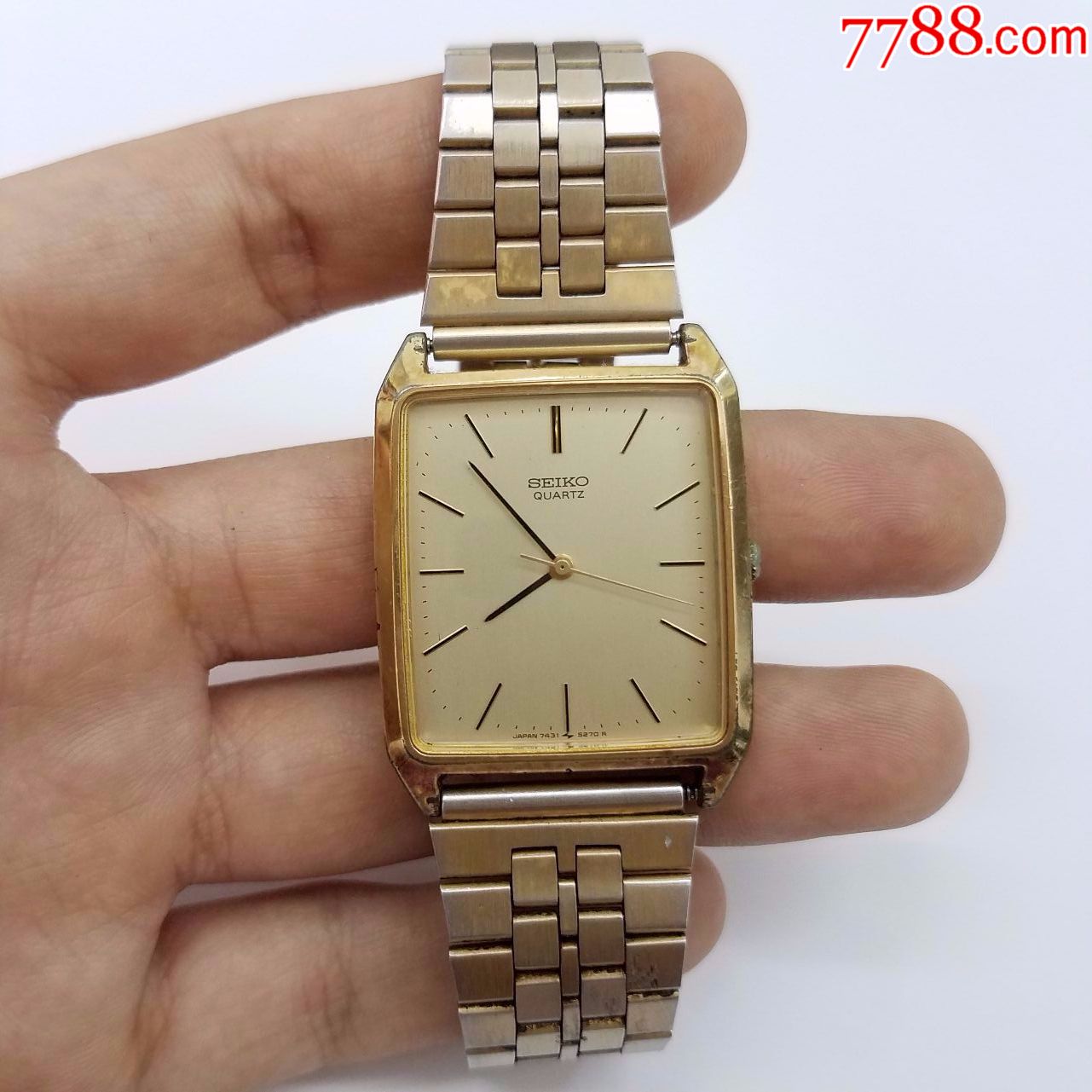 日本精工石英男表【独特方形优雅表款】【走时正常】-au17258956-手表