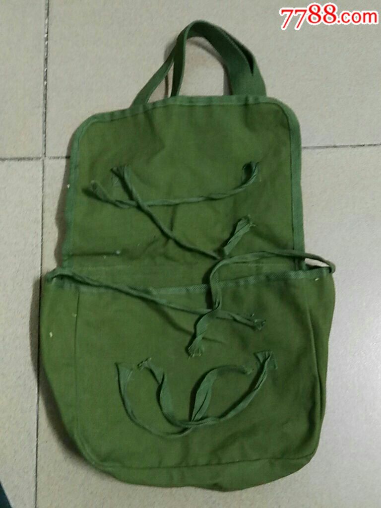 老绿色帆布包挎包2只合售