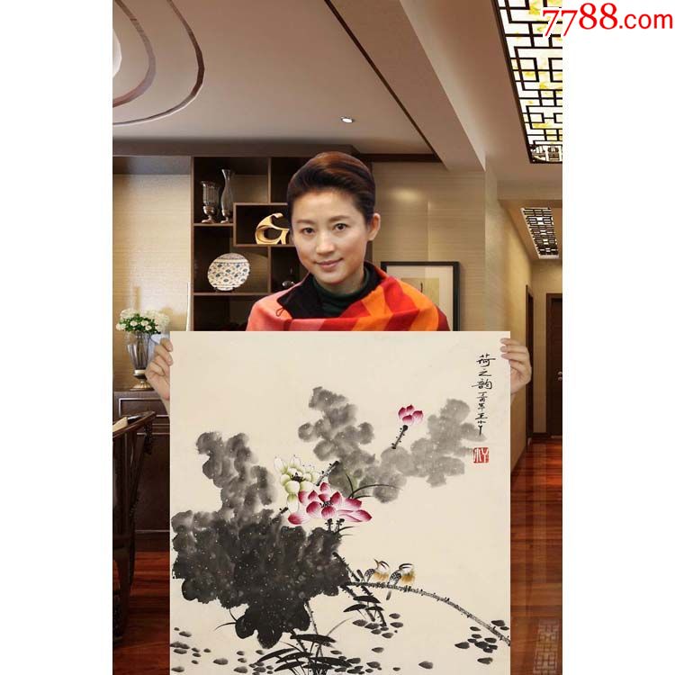 王小丫手绘国画荷之韵