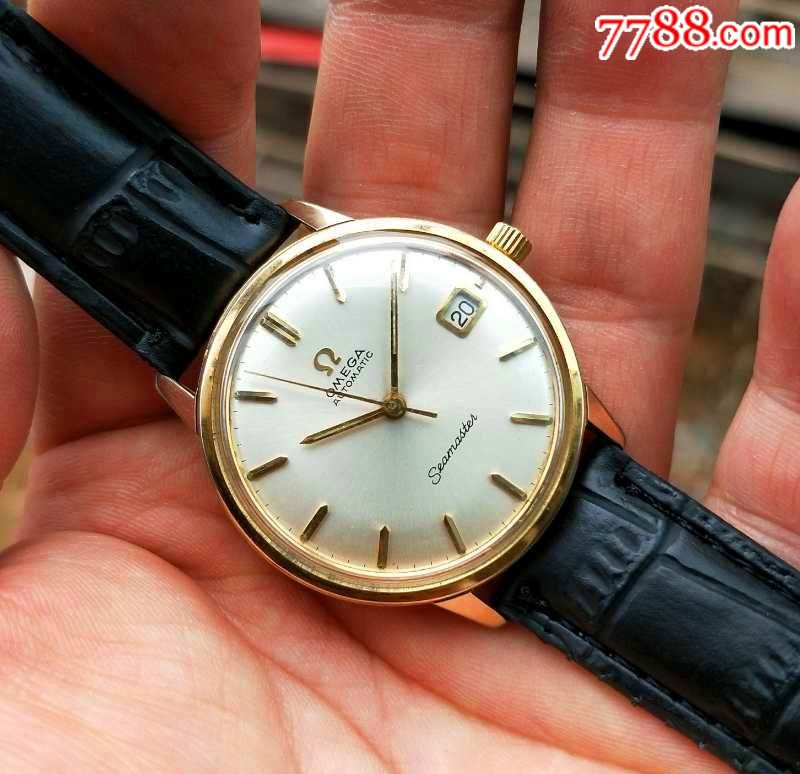 古董表60年代古董欧米茄包金海马系列全自动机械表