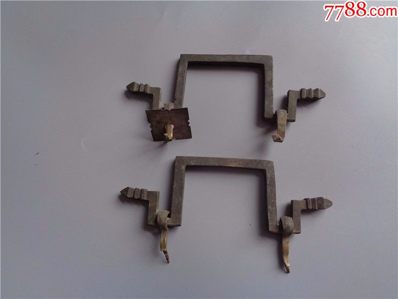 清代大木匾上使用的铜挂钩一对