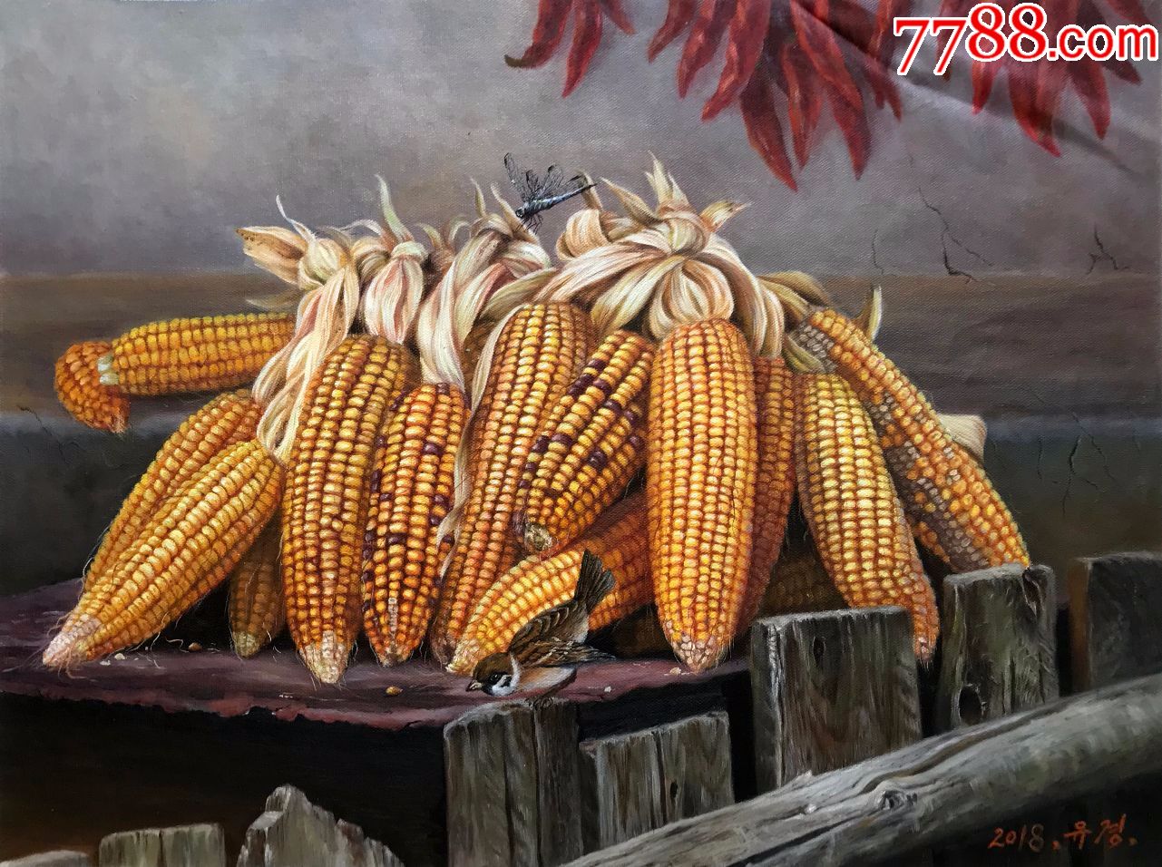 朝鲜油画纯手绘俞静丰收2018年63x46cm