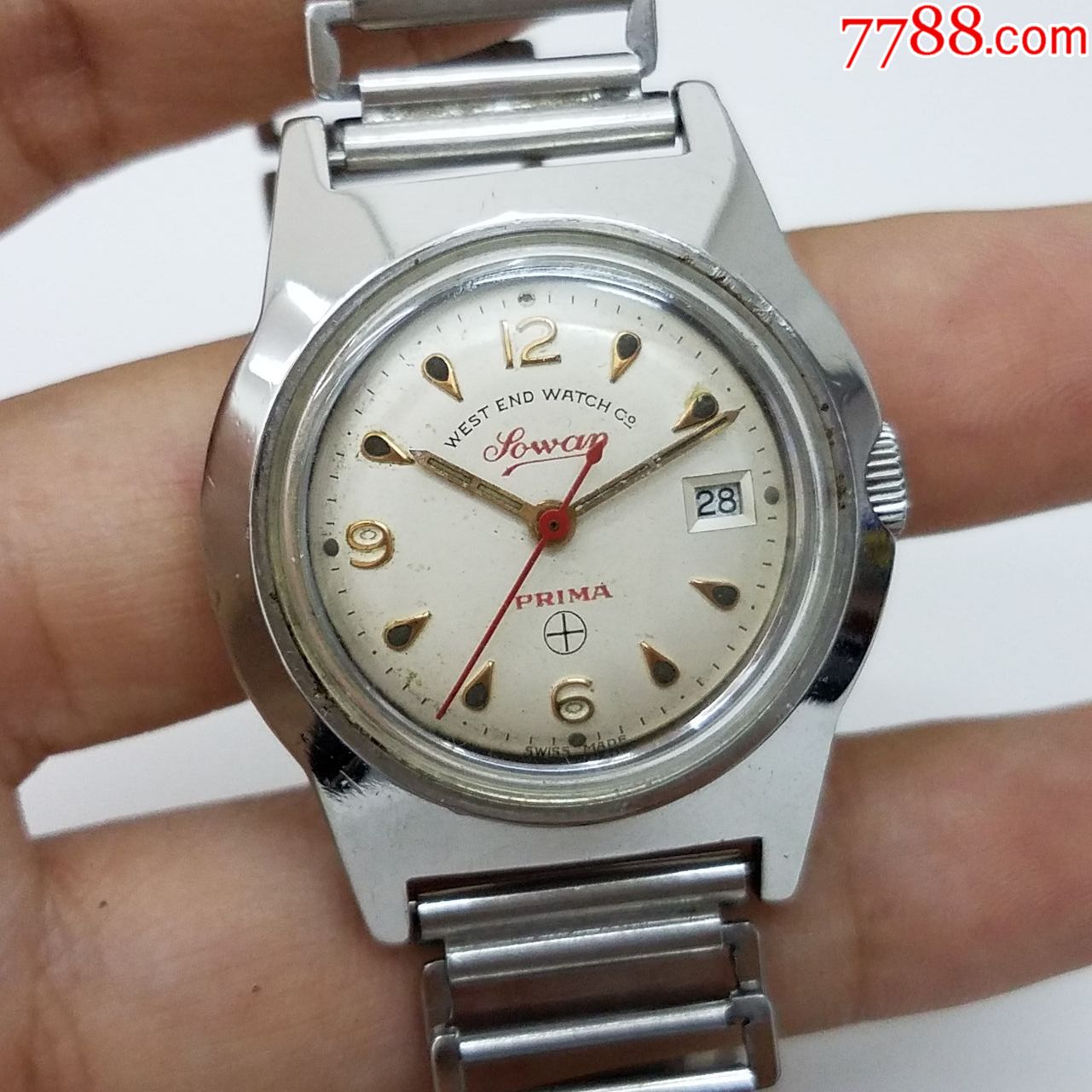 瑞士瓦时针手动上链机械表【刻度独特】【显眼红秒针】【17钻金机芯】