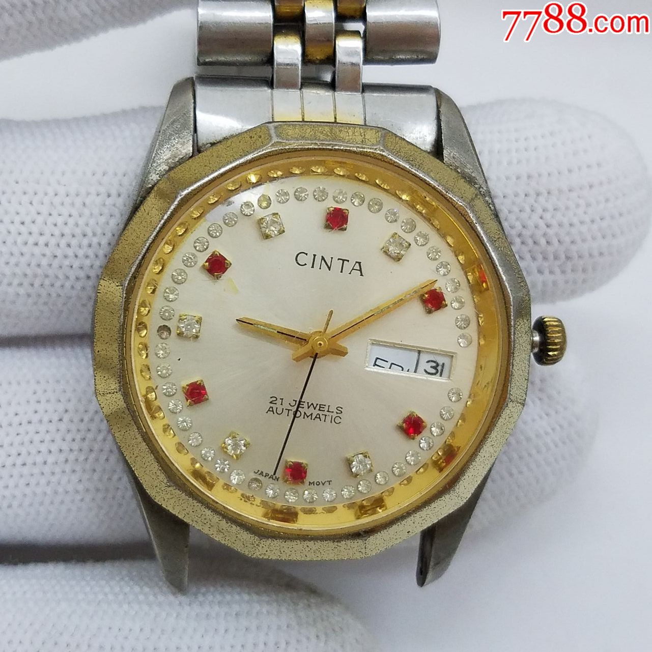 cinta自动机械男表【透明底盖,金机芯】【晃晃能走一两步】