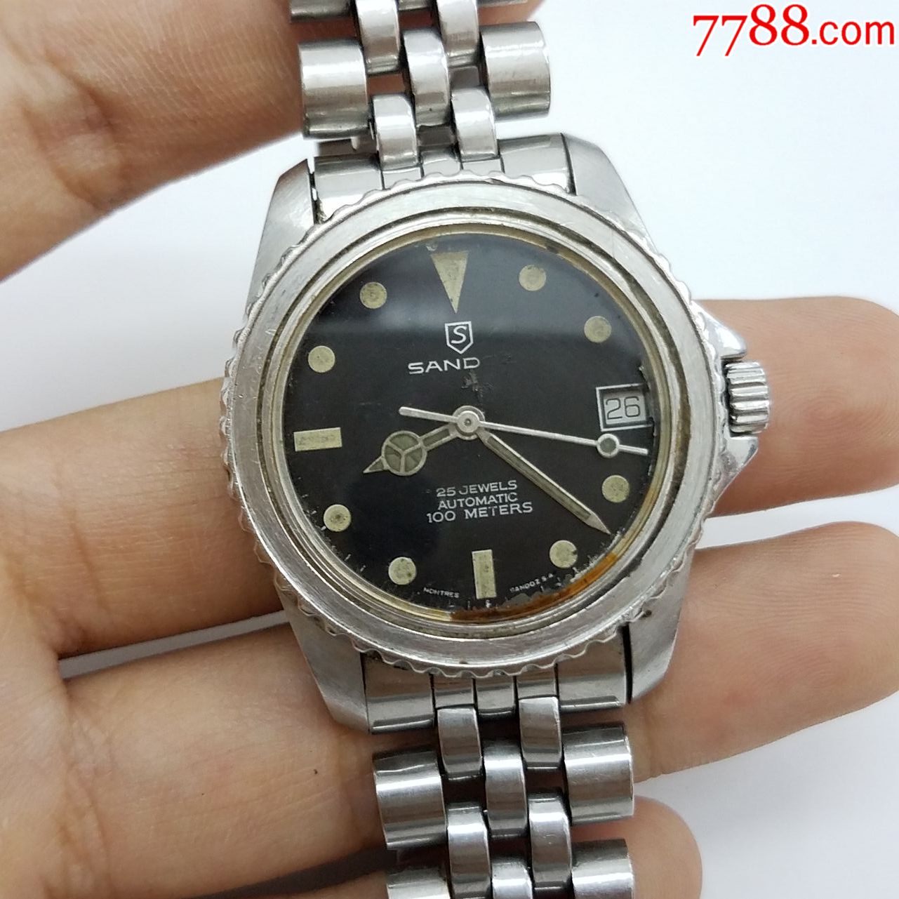 山度士自动机械中性男表【2824-2金机芯】【能走时,日历好使】,手表