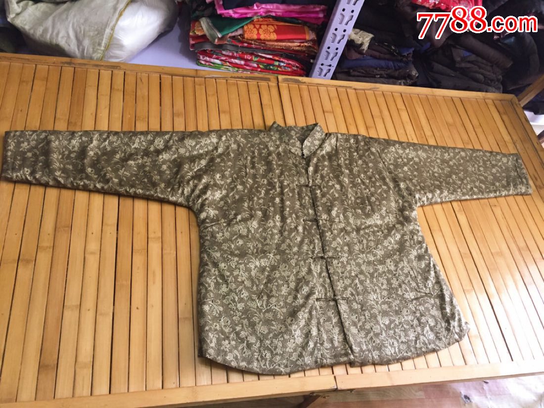 好品民国丝绸对襟蚕丝棉马褂