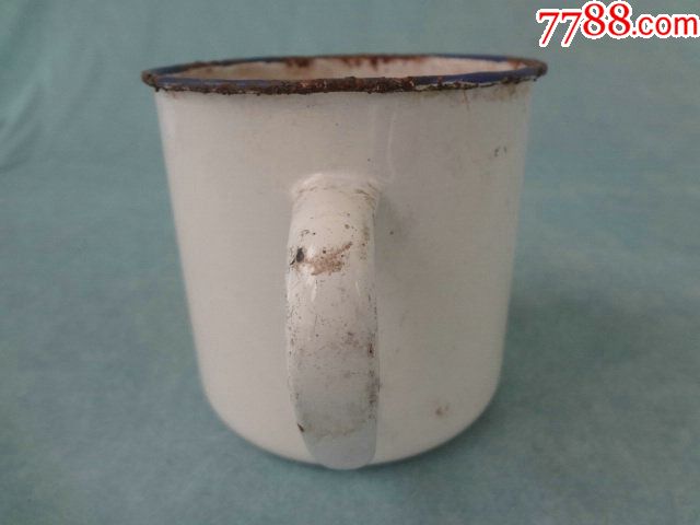 少见文革带毛主席语录口号的老搪瓷茶缸-*队向