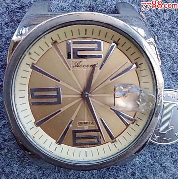 早期厚重铜壳accent电子表(细看再拍)-价格:5元-au17600284-手表/腕表