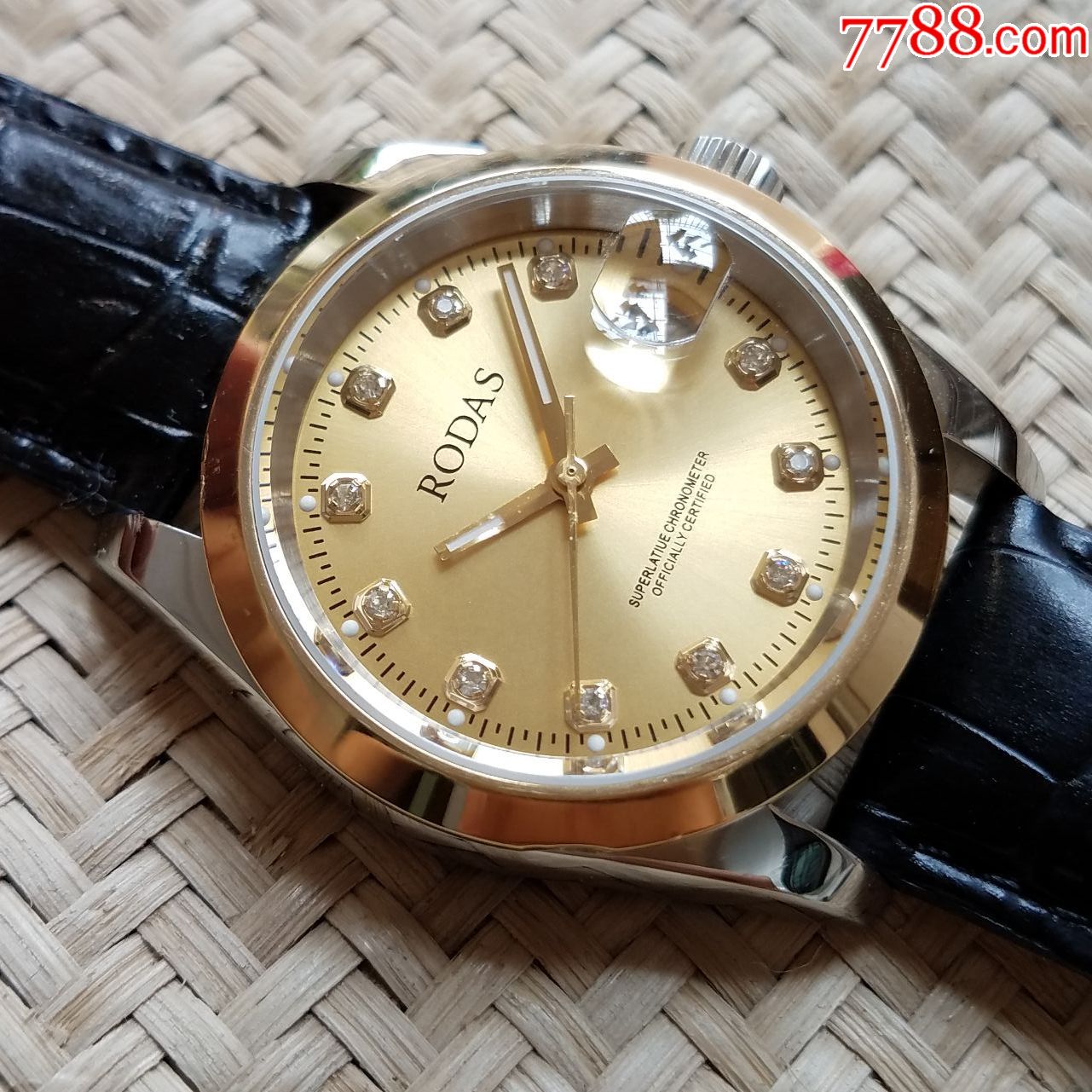 【搭载海鸥28⑨2精磨机芯】rodas自动机械男表【闪钻刻度,漂亮拉丝纹