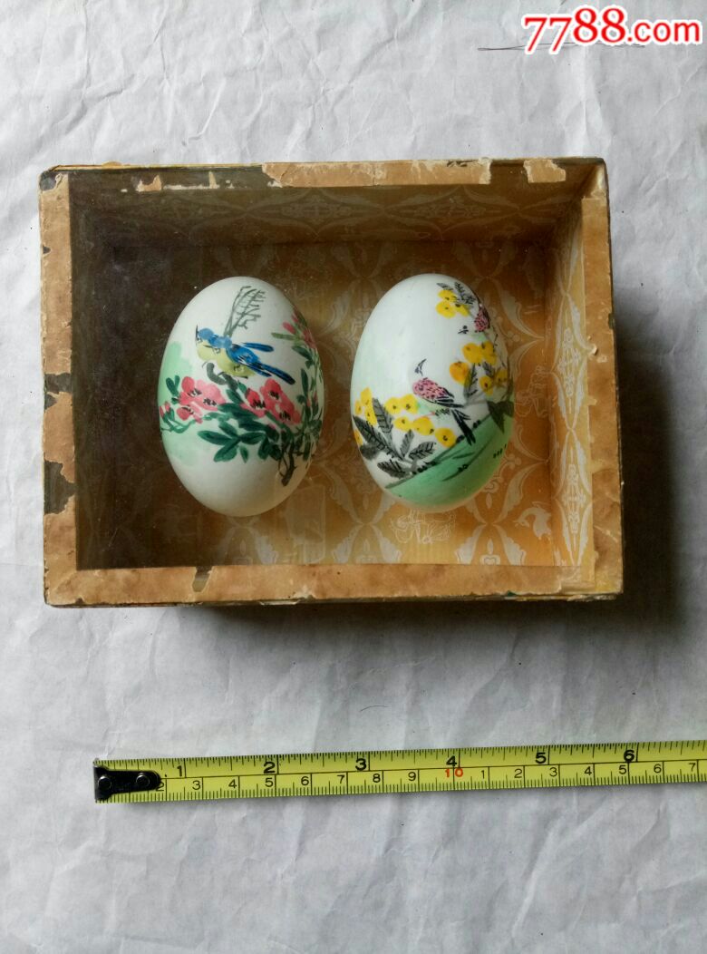 蛋壳花鸟画2个1对