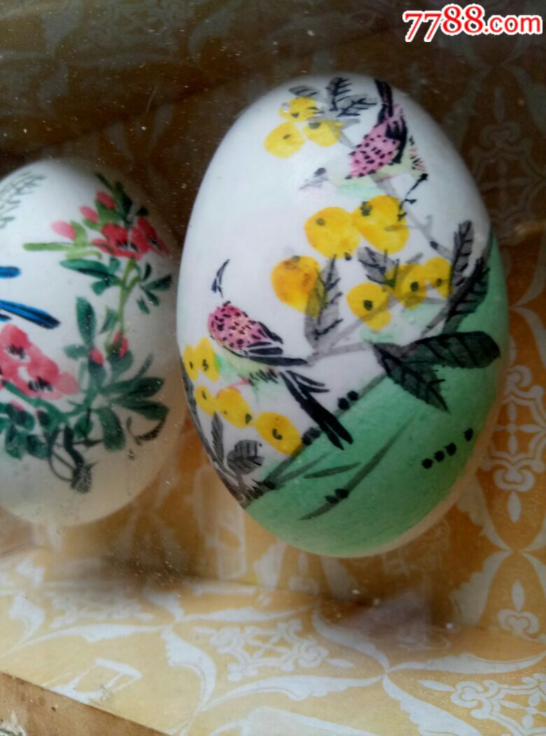 蛋壳花鸟画(2个1对)