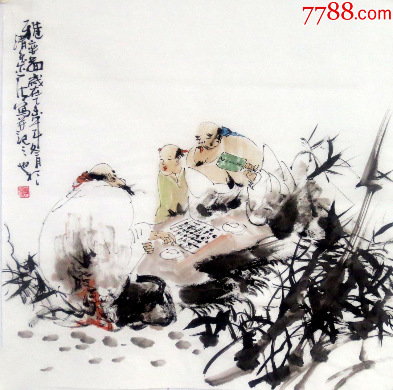 晓刚写意四尺斗方人物原稿