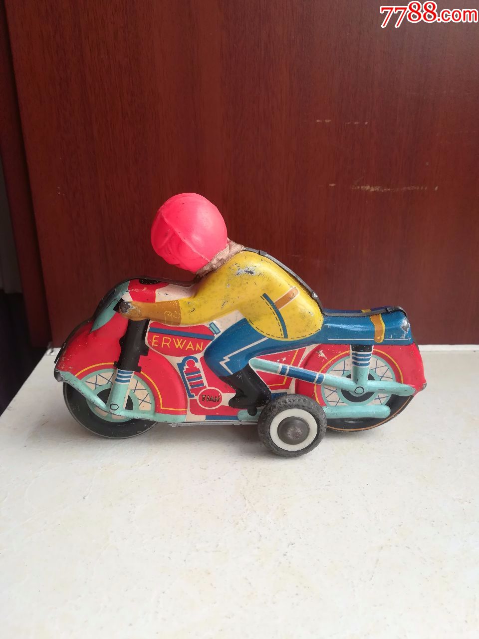怀旧经典收摩托车藏老式花铁铁皮玩具