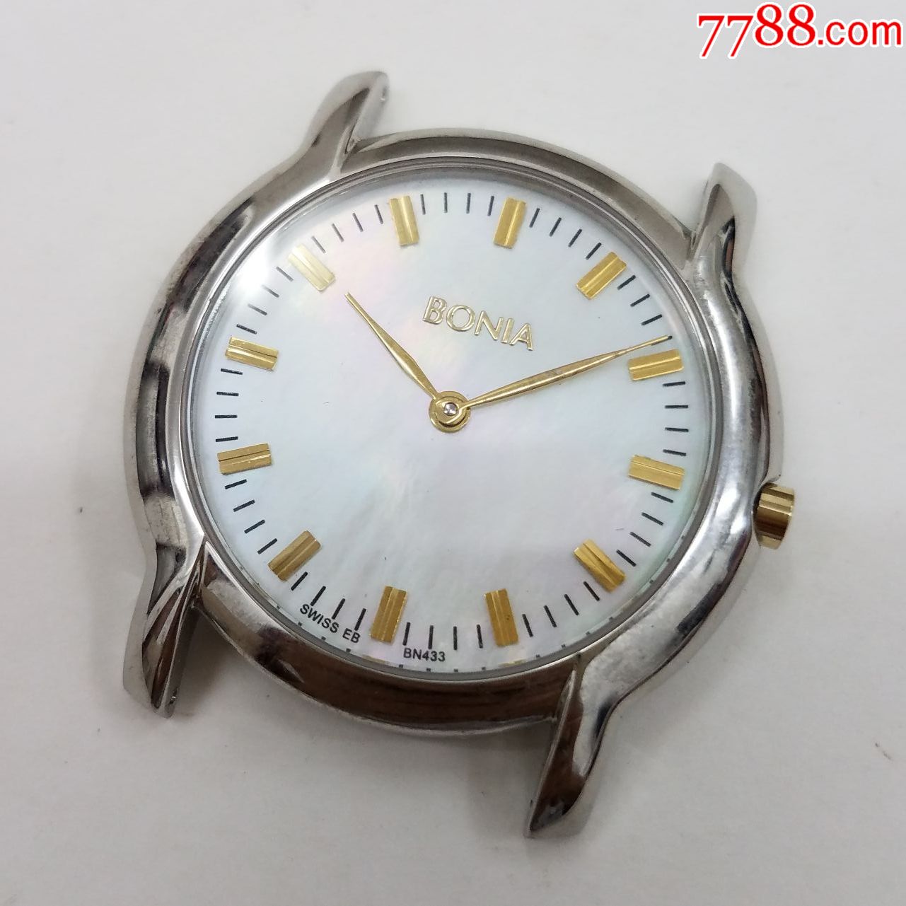 bonia波尼亚石英男表【漂亮天然贝壳面表盘】【金针金刻度】,手表