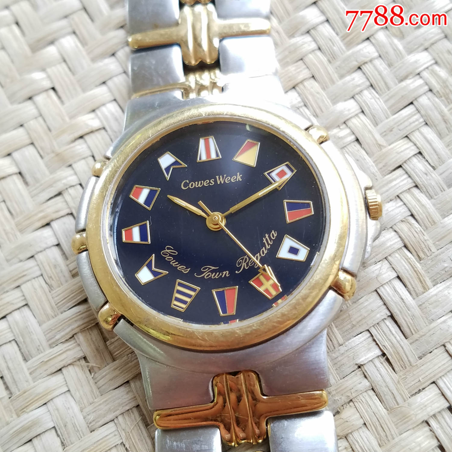 【瑞士v8认证eta】【独特全海军旗刻度!】cowes-week帆船牌石英-男表