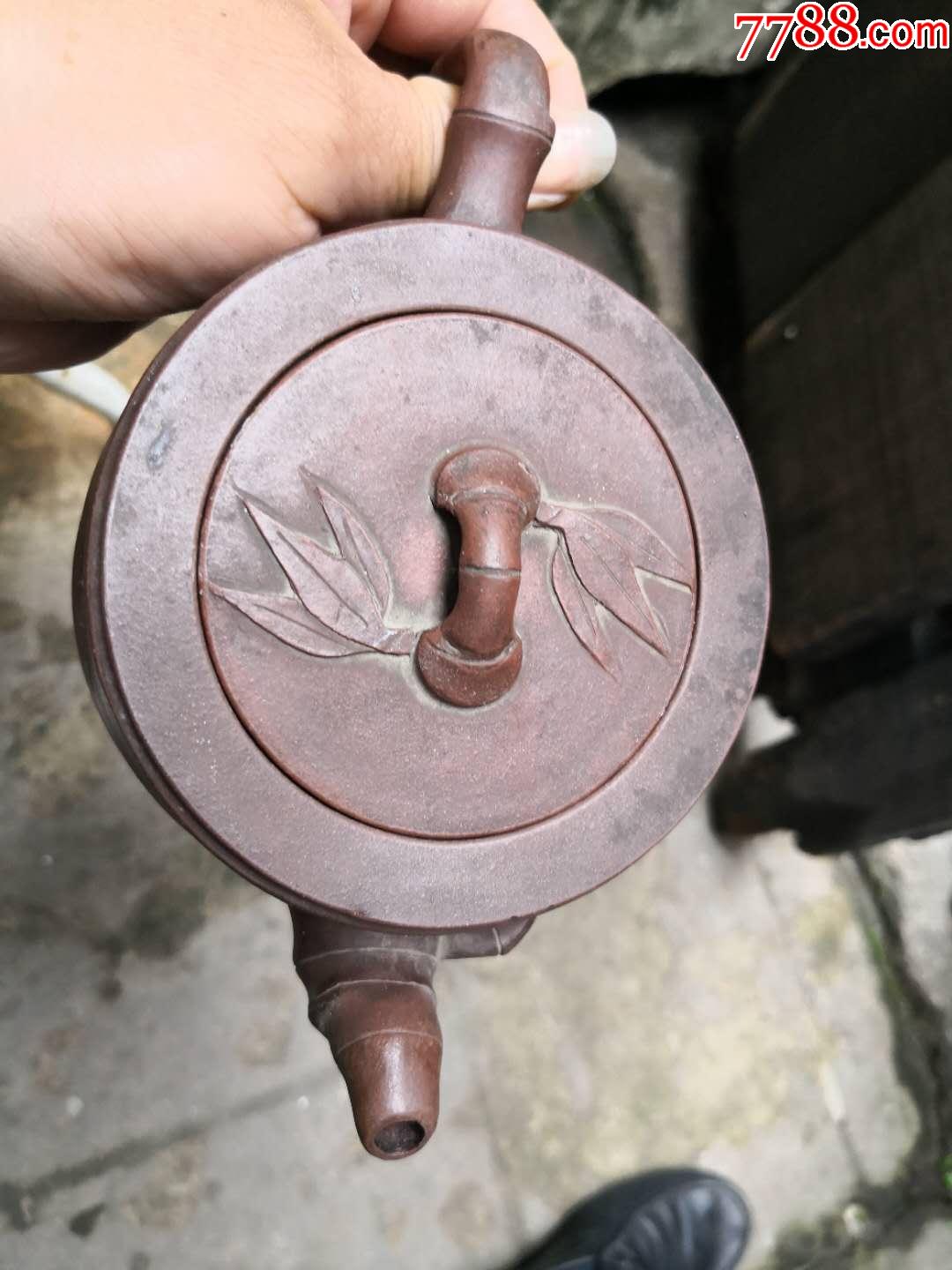 竹节紫砂壶(名家刻):500ml左右