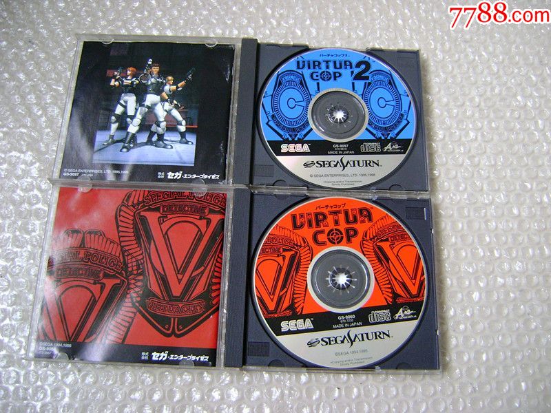 世嘉土星ss早期正版游戏光盘,vr特警1+2合集,打