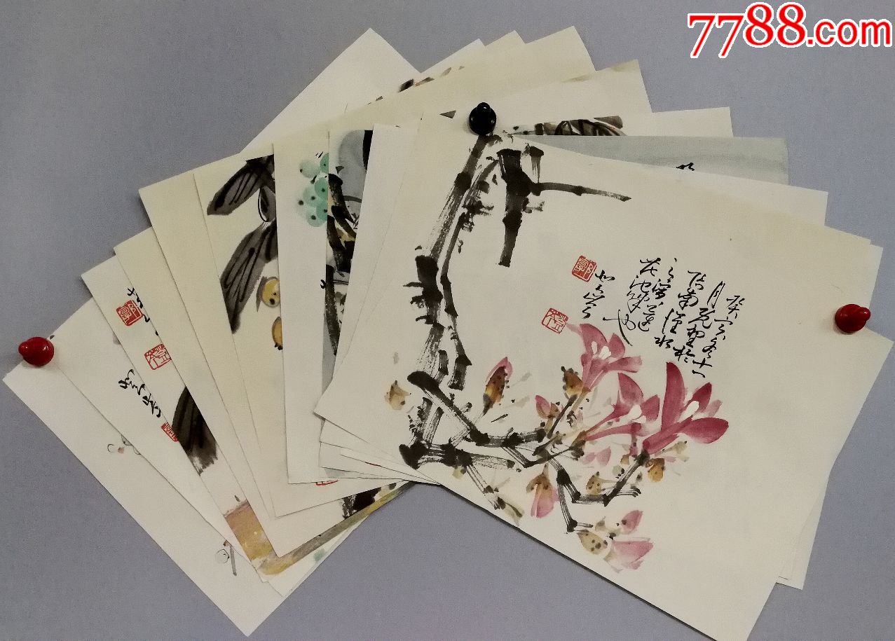 工书善画精通诗文,是一位学者型的画家【郭登岑】花鸟册页尺寸;32*23*