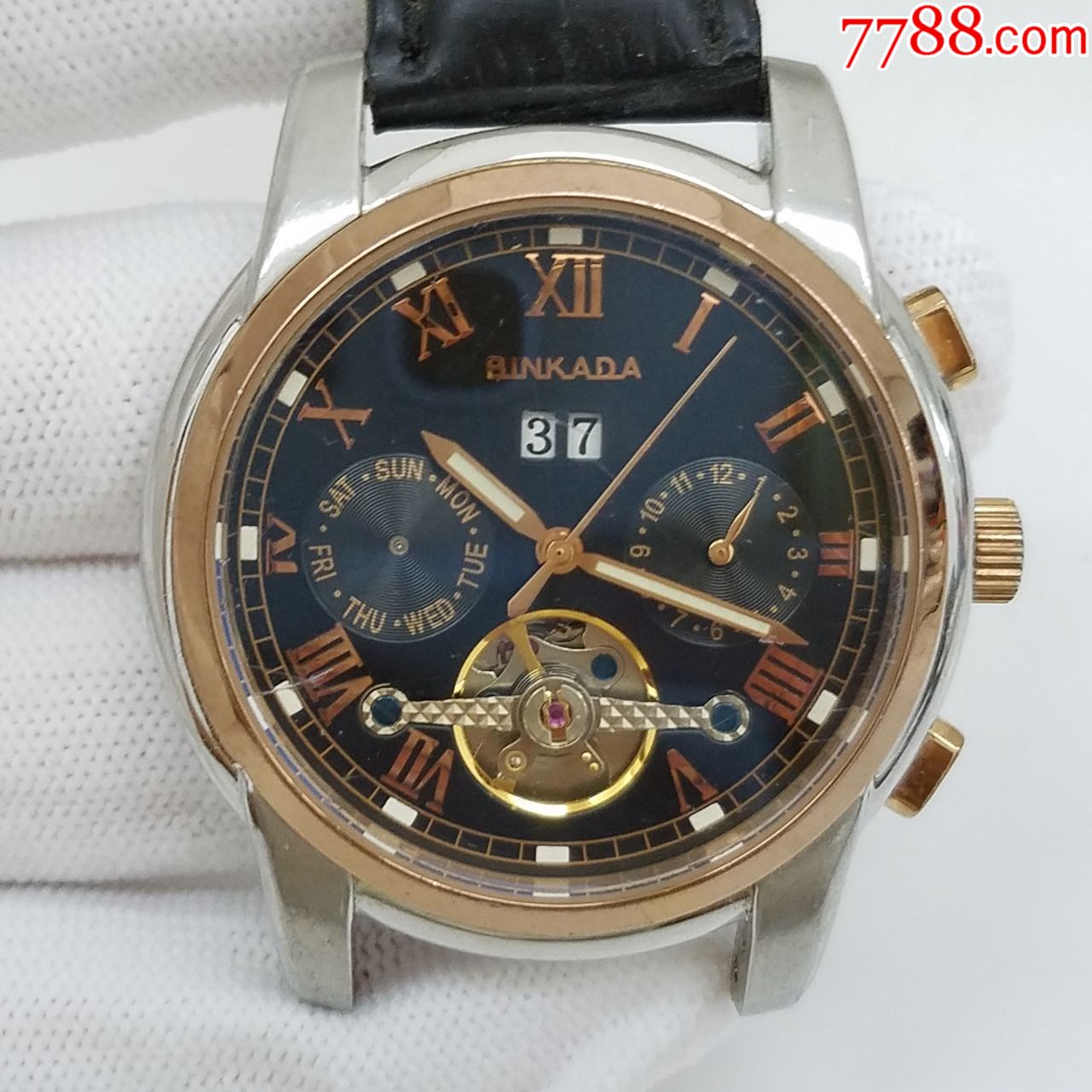 宾卡达binkada自动机械男表【精磨机芯】【镂空摆轮】【透明底盖】