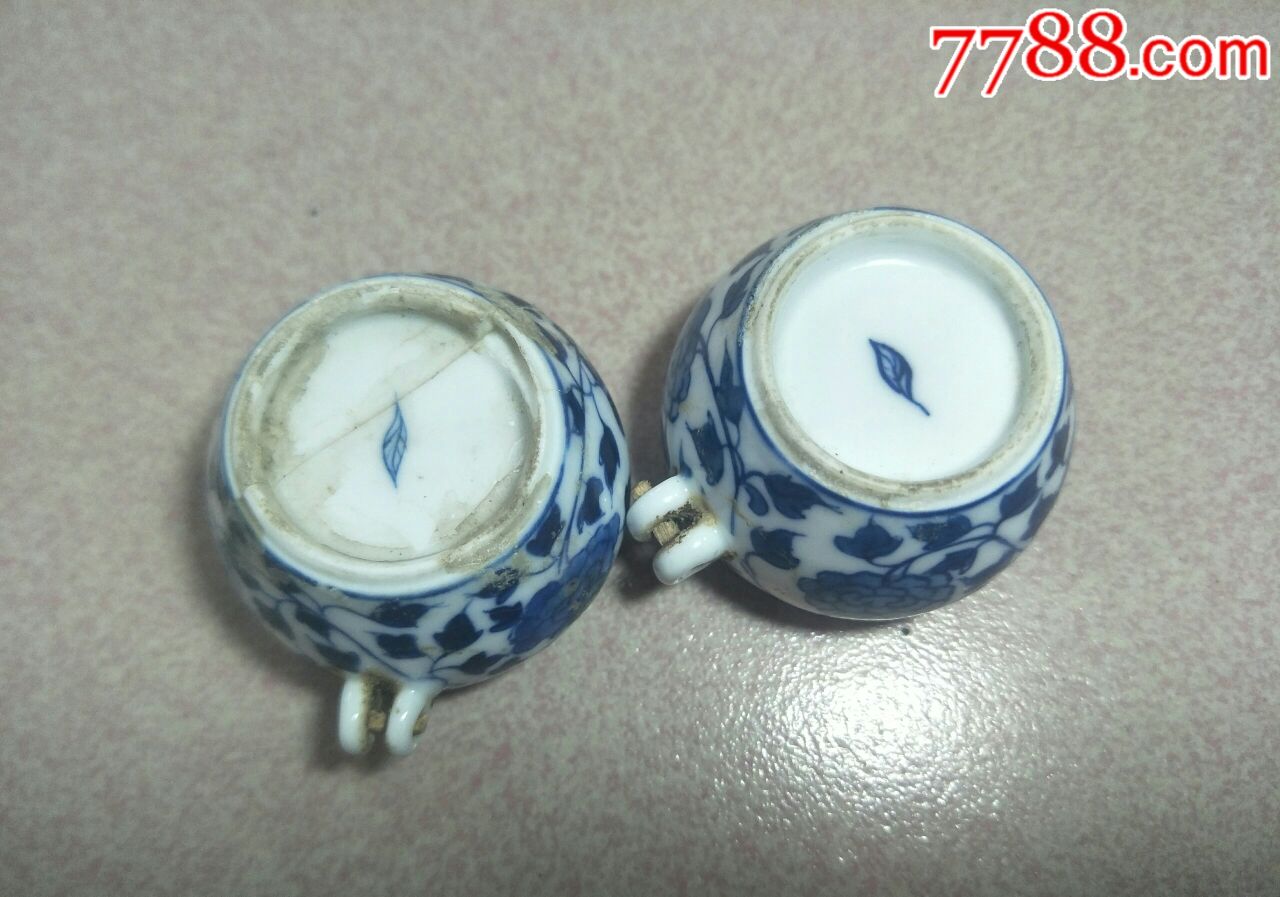 清,"树叶"款,青花鸟食罐-10.0000元-au17904761-7788瓷器
