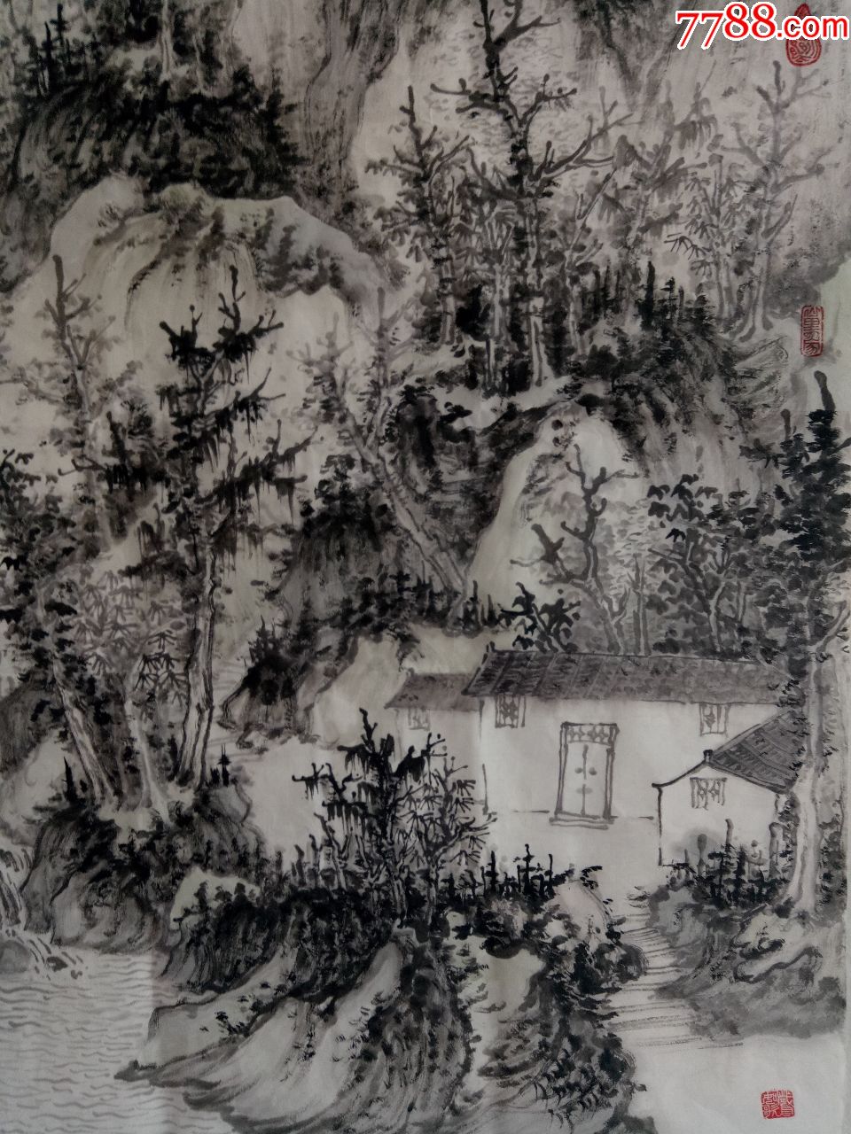 天来堂◆云禅画中人陈东之◆四尺中堂山居图