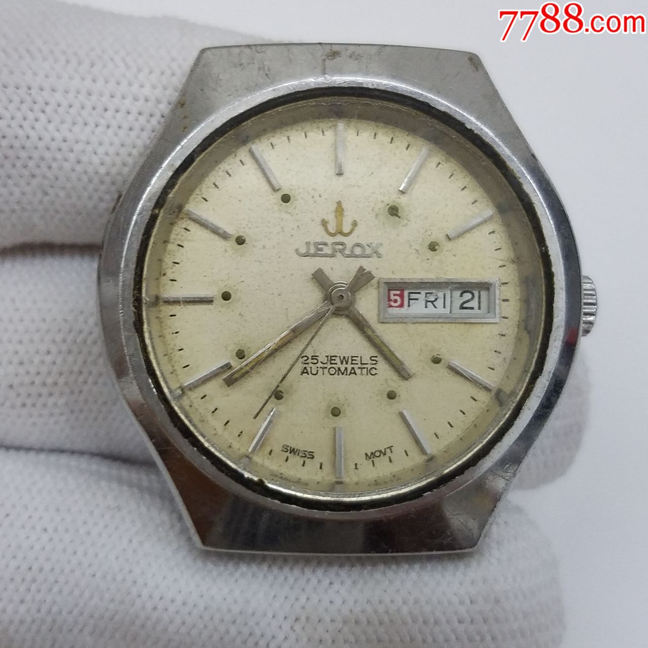 瑞士jerox自动机械男表【2879机芯】【能走时】【日历好使】,手表
