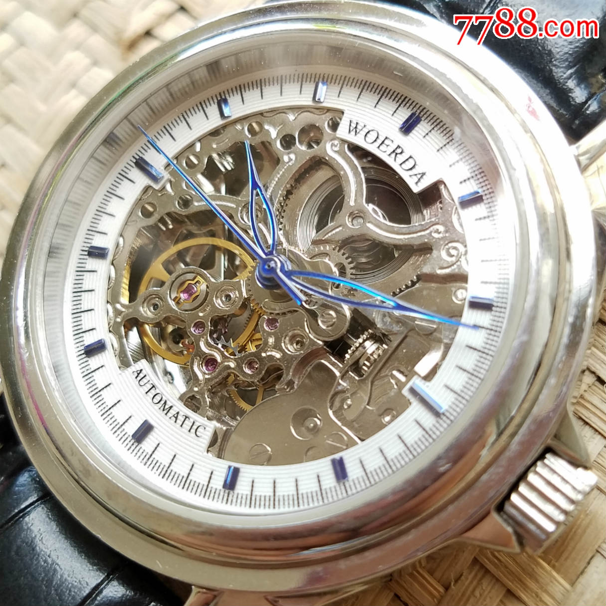 【深邃魅蓝镂空指针,立体刻度】woerda沃尔达-自动机械男表