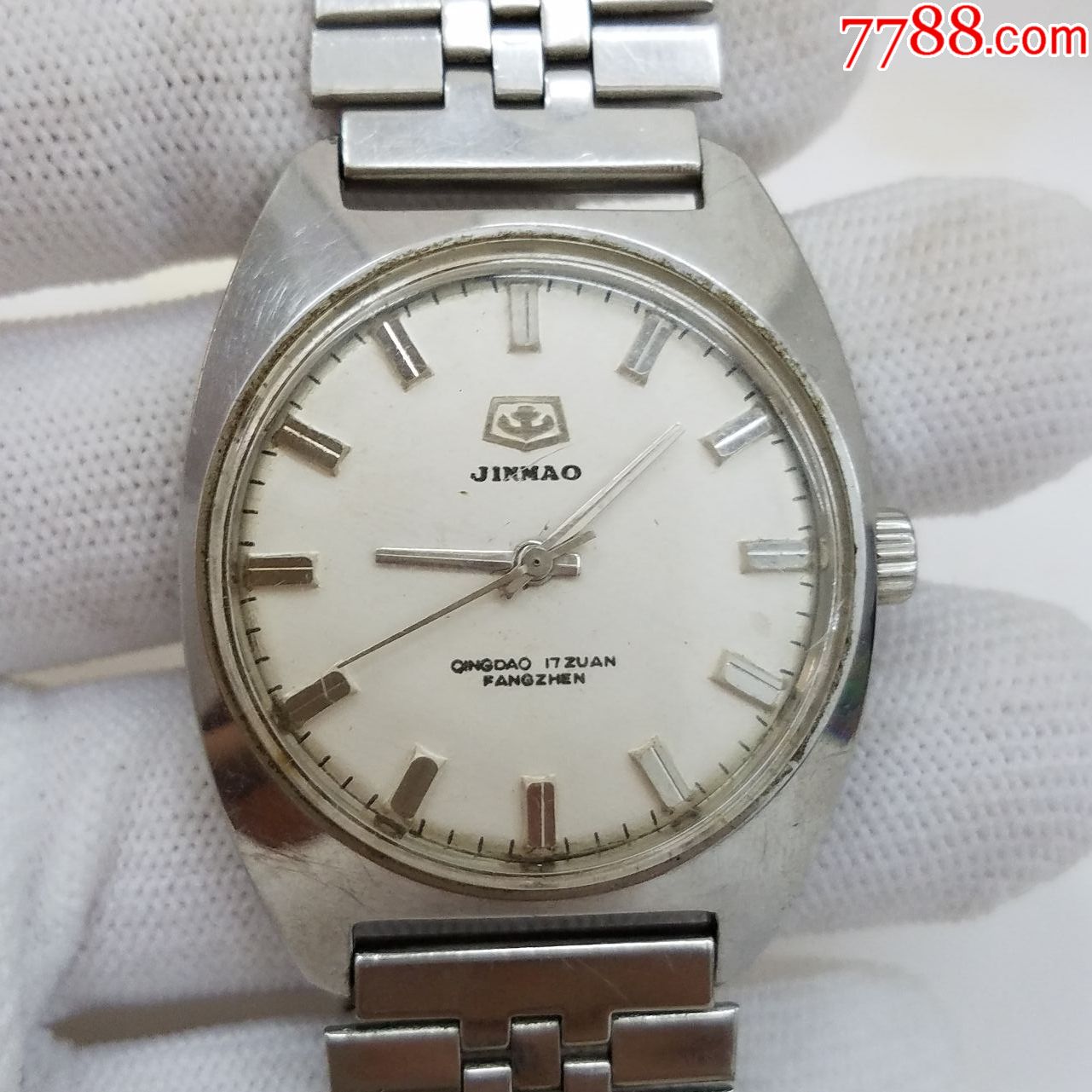 金锚jinmao牌手卷机械男表【机芯新净】【闪亮立体刻度】