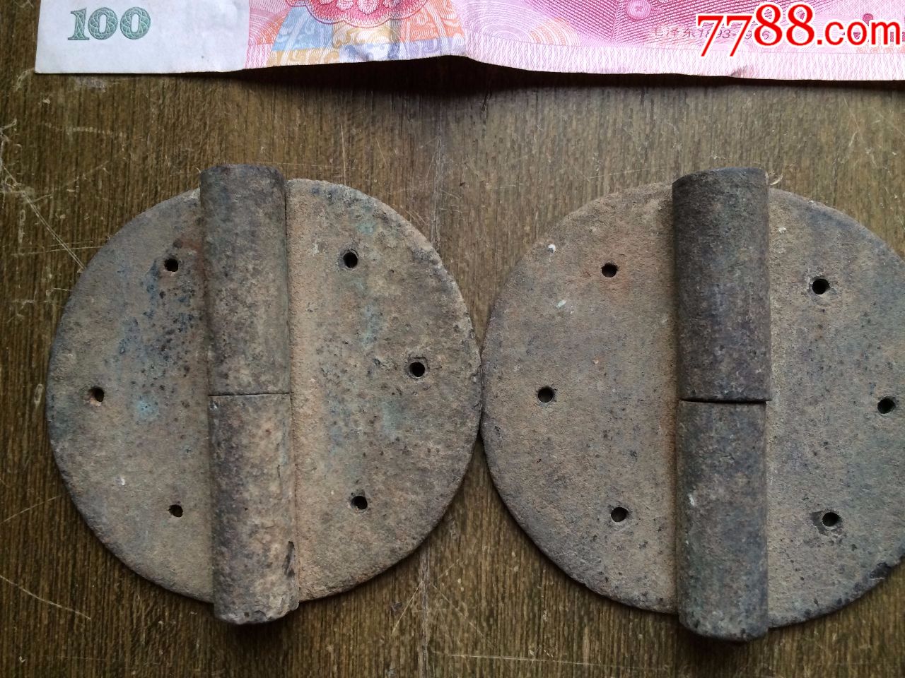 铜荷叶门轴两个