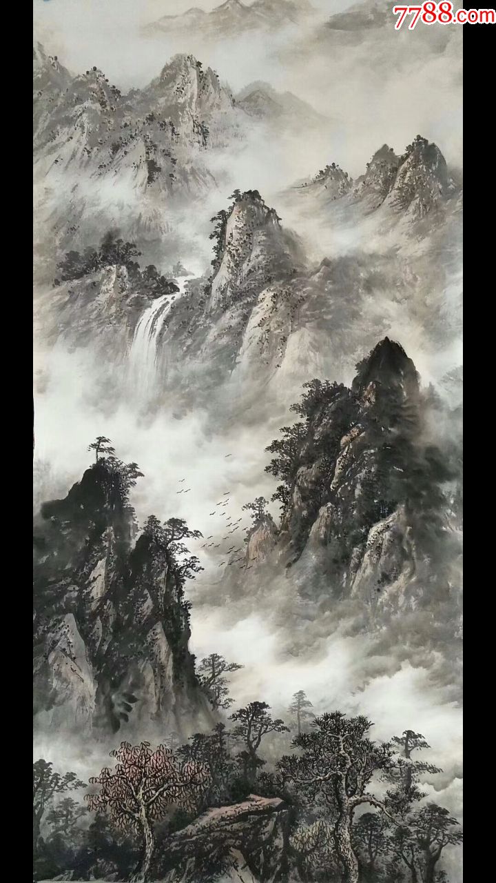 滚动鼠标滚轴,图片即可轻松放大,缩小更多"山水国画原作"商品>>>>