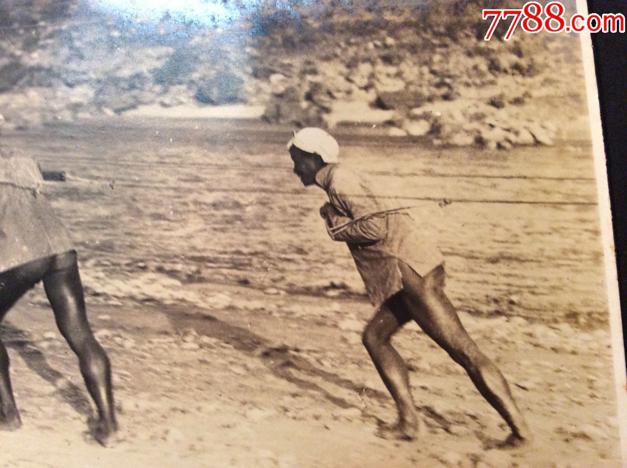 河北母亲河滦光腚的纤夫,古北口长城老照片2张,品相一流,十分清晰!