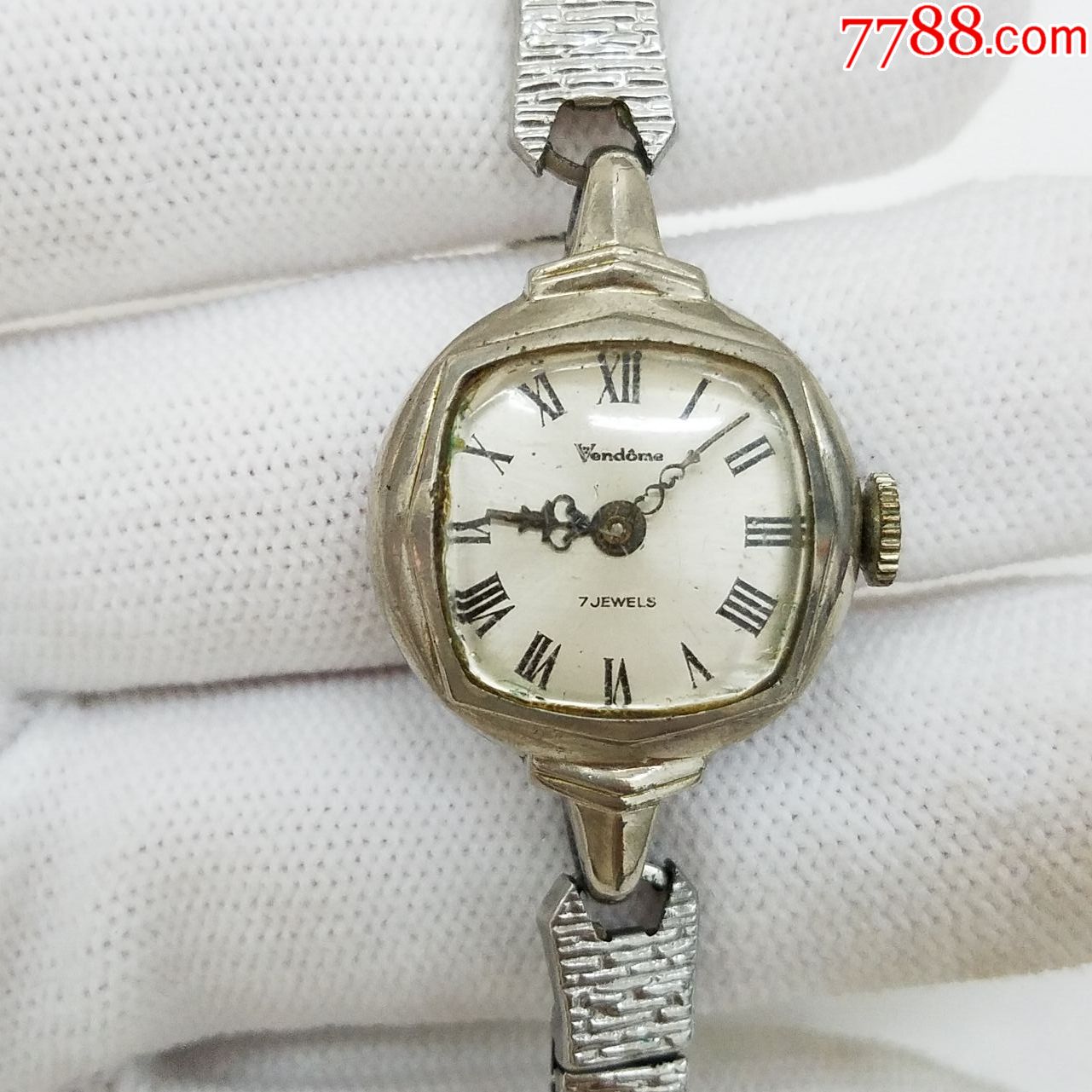 vendome手卷机械女表【7钻精磨机芯,机芯新净】【独特路易指针】,手表
