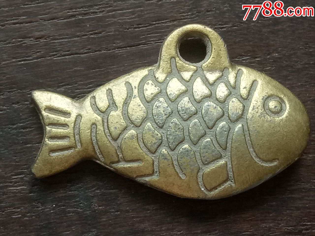 老刻画铜鱼挂件_价格50元_第1张
