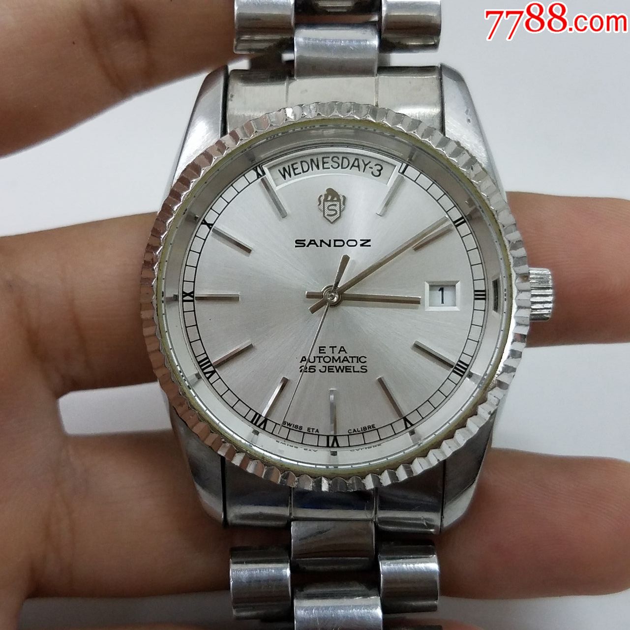 瑞士山度士自动机械男表【2834-2金机芯】【漂亮拉丝纹表盘,开天窗