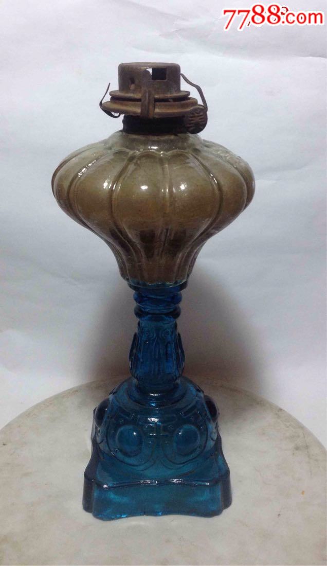 高脚老琉璃煤油灯