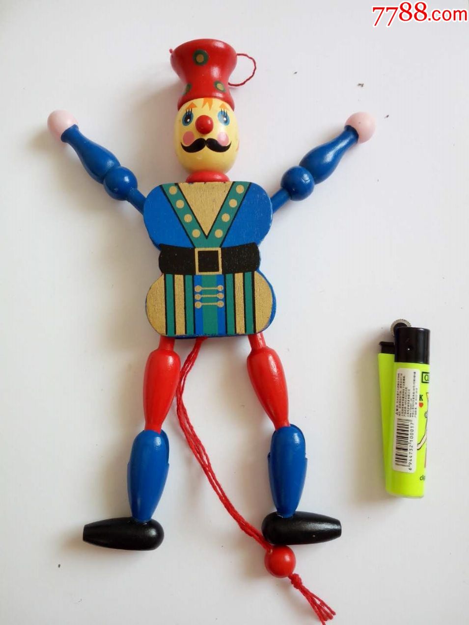 扑克国王提线木偶,木质,拉绳会跳舞