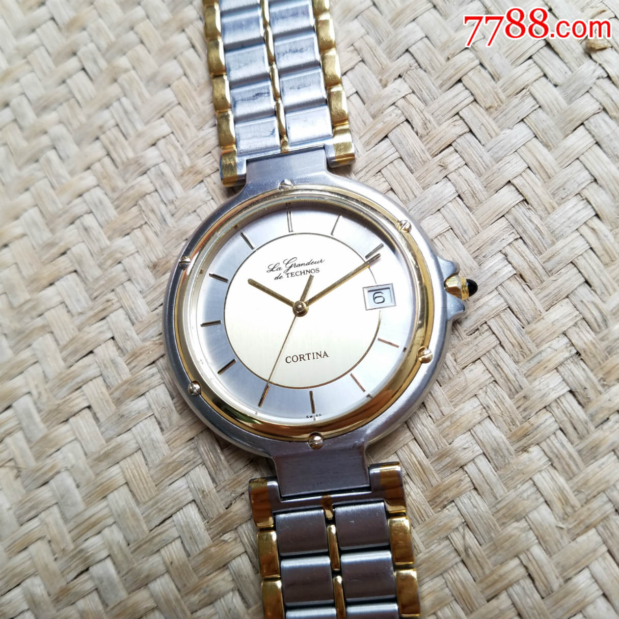 优雅间金-分离式表耳设计】瑞士technos天克诺-石英男表