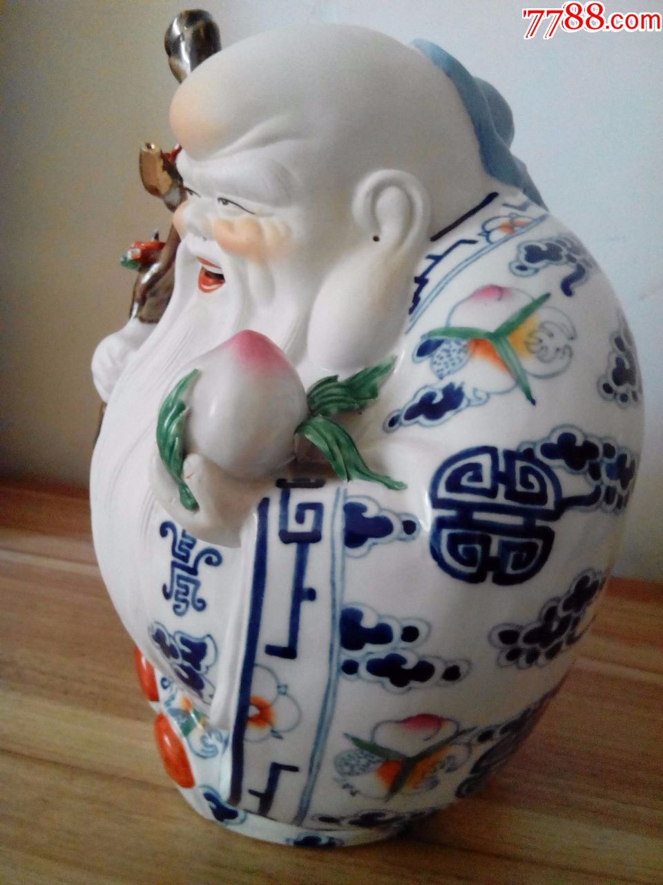全网首见---俩尊成对的老寿星【底款:景德镇雕塑瓷厂】