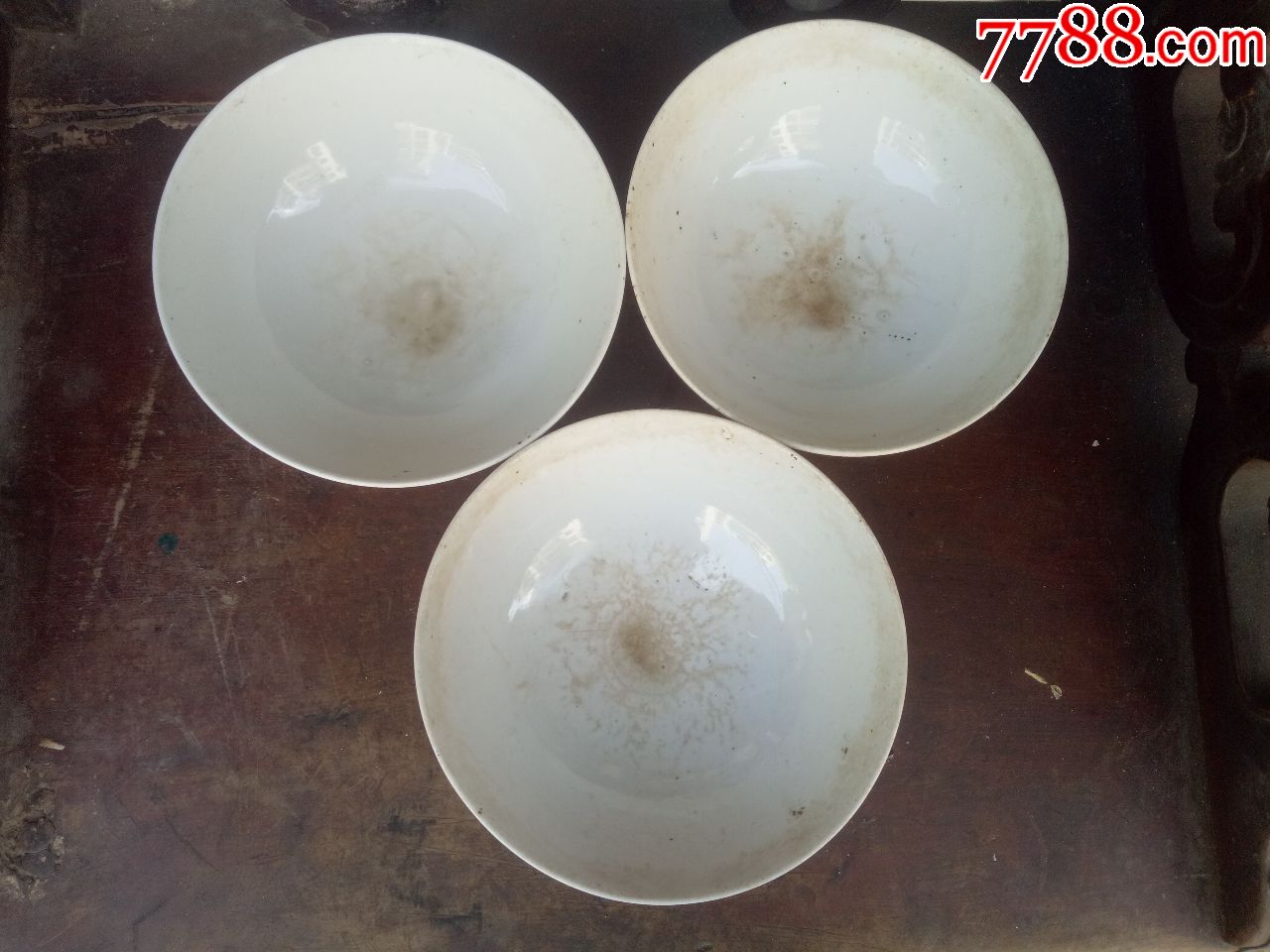 老白釉大碗3个,单色白瓷_第2张