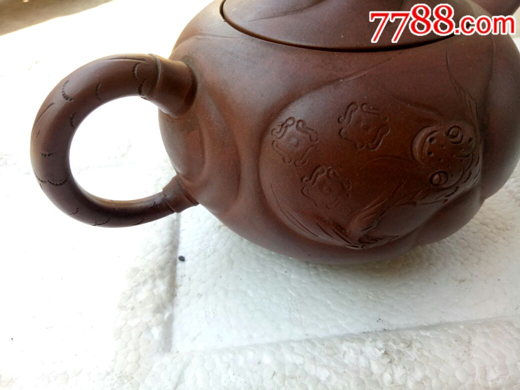 文革"方建芬"制龙首壶,口大,肚大,实用美观,盖小崩_紫砂壶_第5张