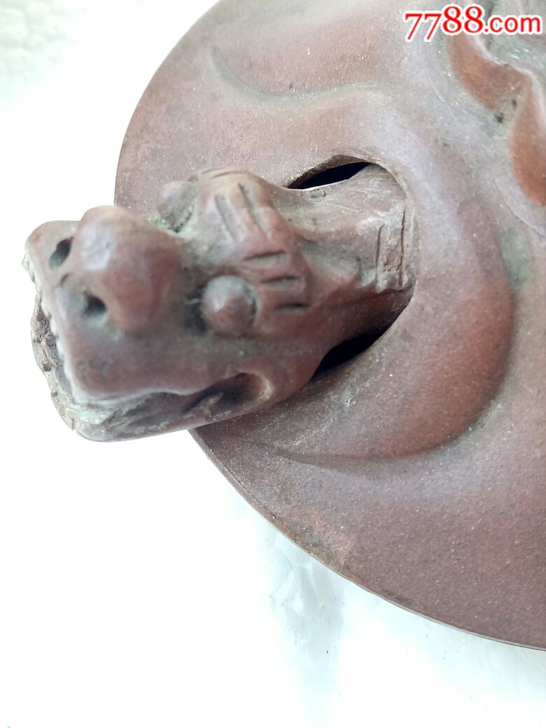 文革"方建芬"制龙首壶,口大,肚大,实用美观,盖小崩-au18139317-紫砂壶