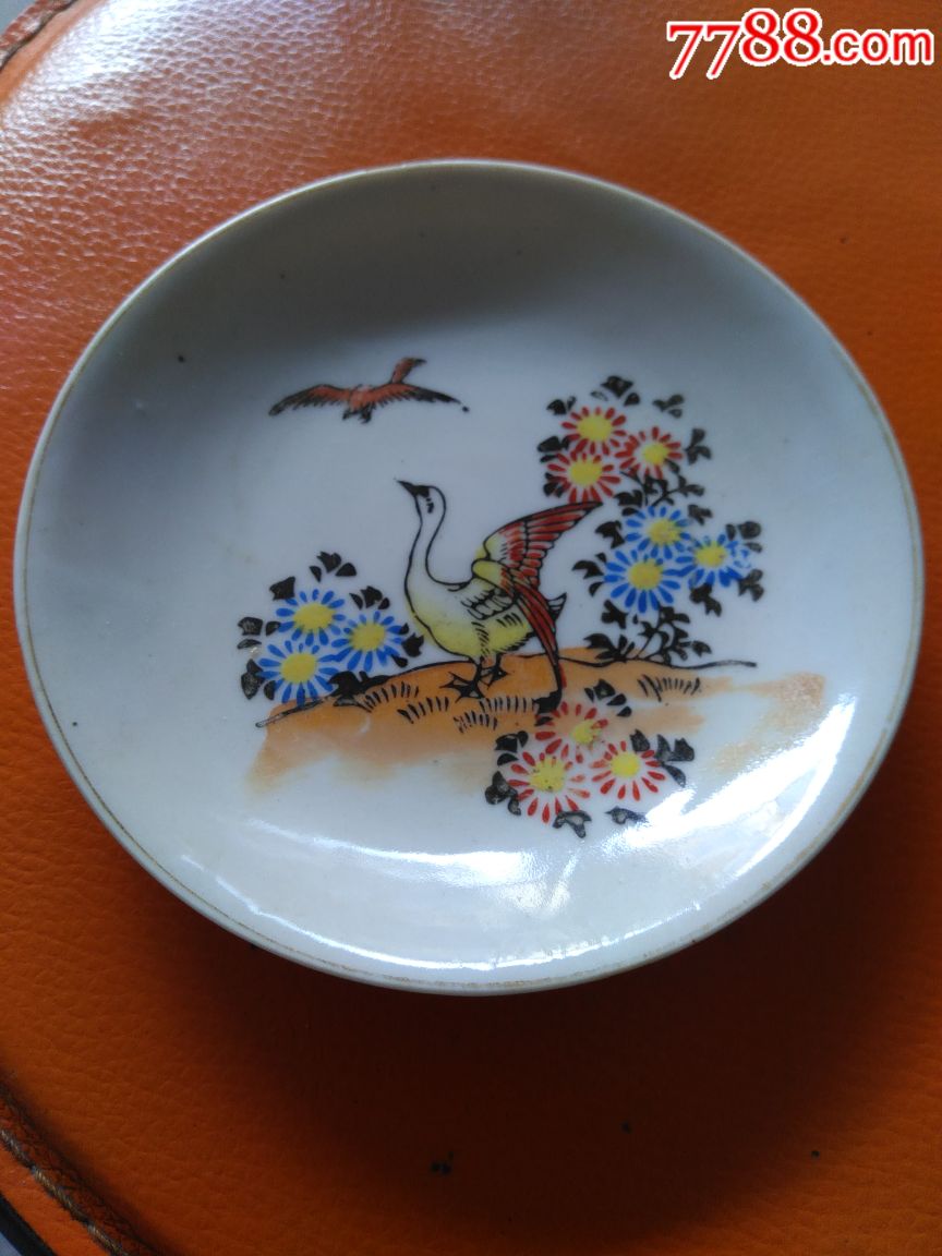 民国雁纹彩瓷盘
