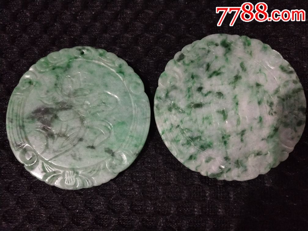 民国翡翠牌子一对