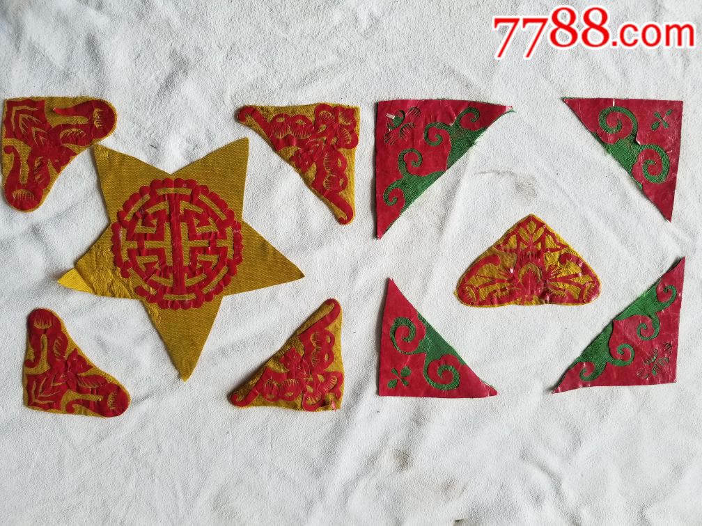 民国枕头顶图案剪纸