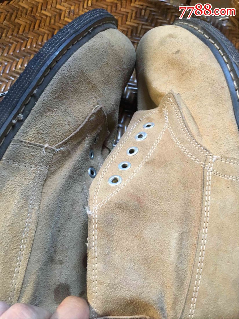 八十年代天津钢厂鹿皮铁头劳保鞋