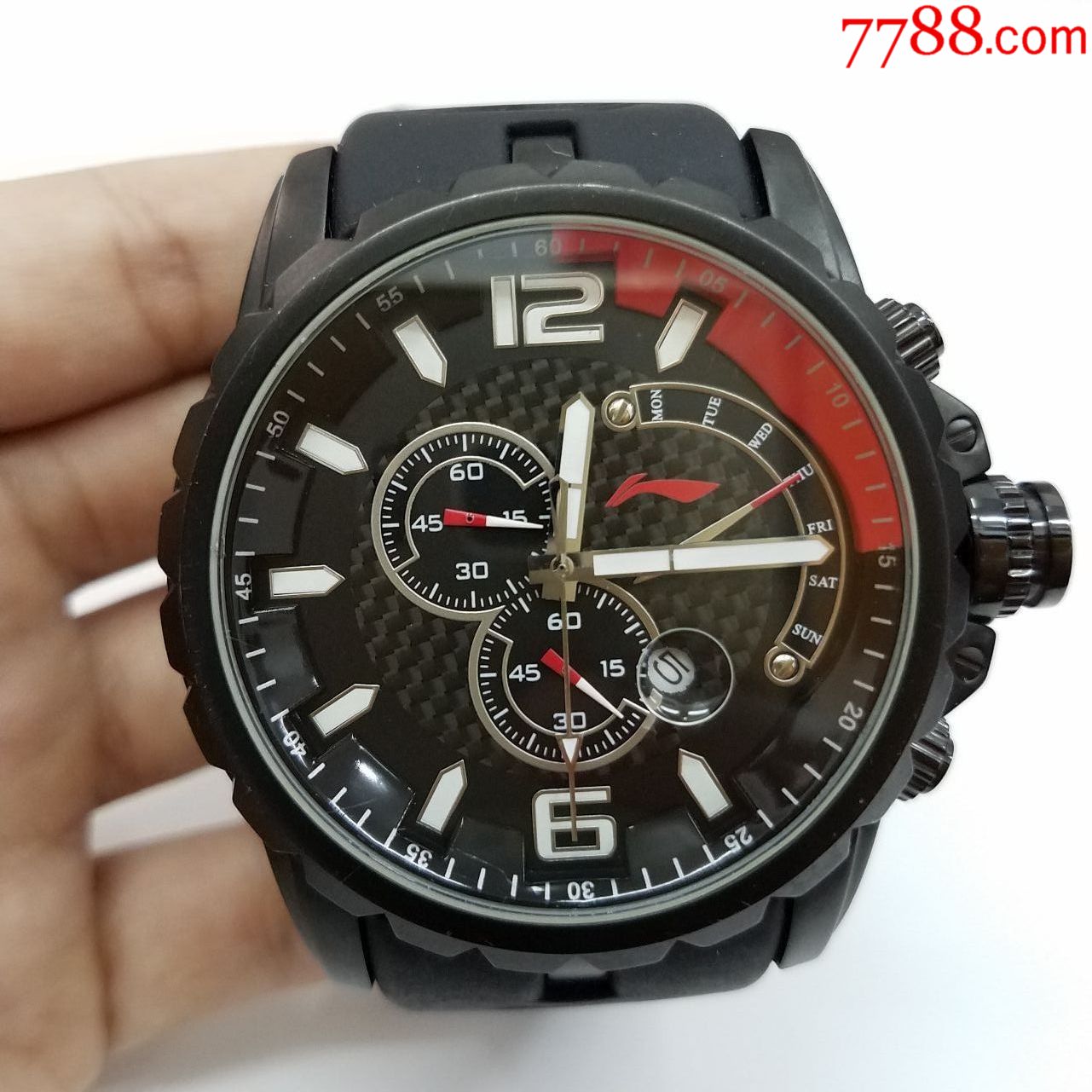 【大号】李宁电子计时男表【独特飞返星期显示】【走时正常,计时好使