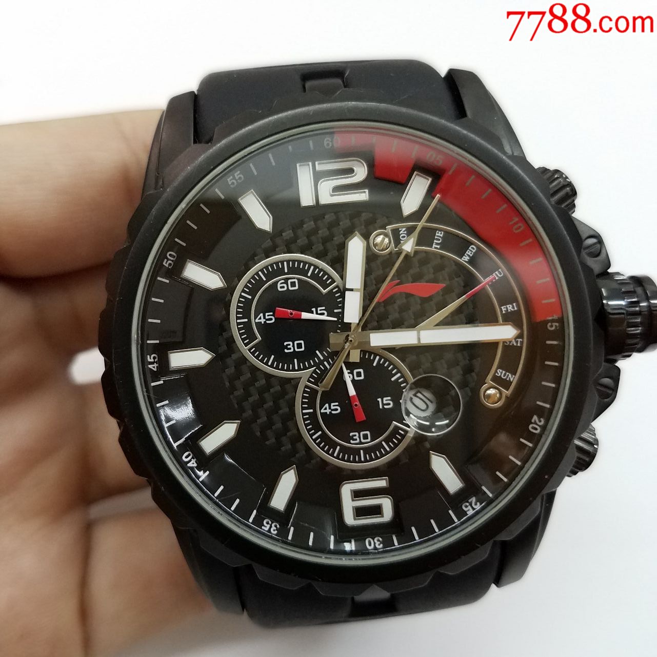 【大号】李宁电子计时男表【独特飞返星期显示】【走时正常,计时好使